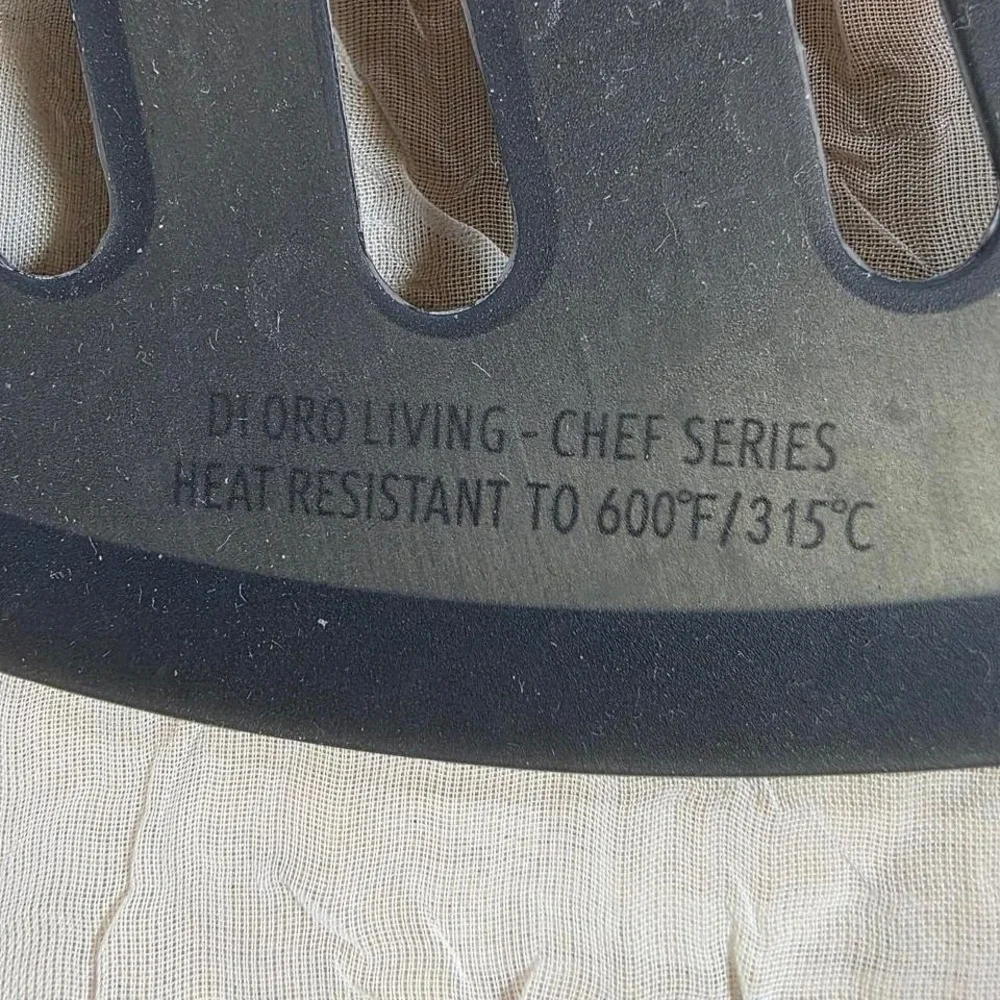 Di Oro Living Chef Series‎ Silicone Turner Spatula Black Heat Resistant 600F